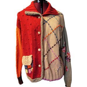 Susan Bristol Vintage Button Up Sweater Jacket Long Sleeve Size M Women's.